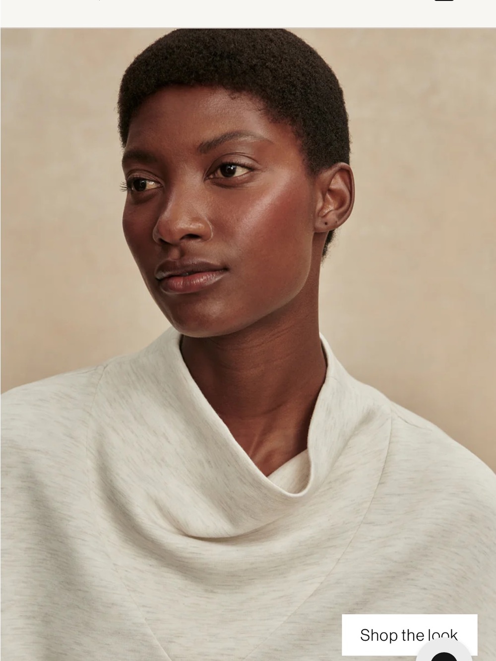 Varley Doublesoft Ivory Cowl-neck Sweatshirt-M - Picture 2 of 16
